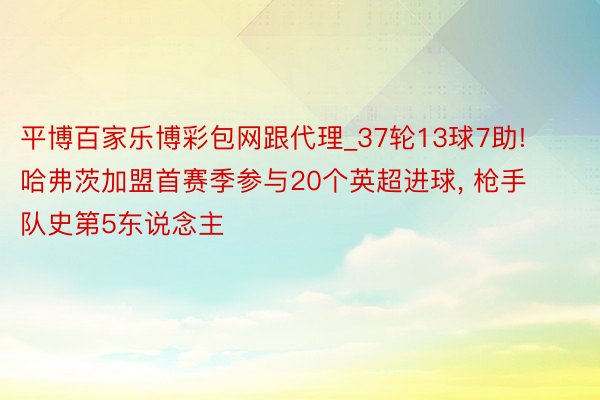 平博百家乐博彩包网跟代理_37轮13球7助! 哈弗茨加盟首赛季参与20个英超进球, 枪手队史第5东说念主