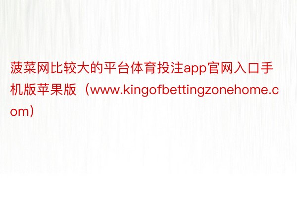 菠菜网比较大的平台体育投注app官网入口手机版苹果版（www.kingofbettingzonehome.com）