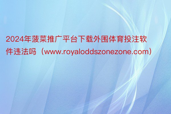 2024年菠菜推广平台下载外围体育投注软件违法吗（www.royaloddszonezone.com）